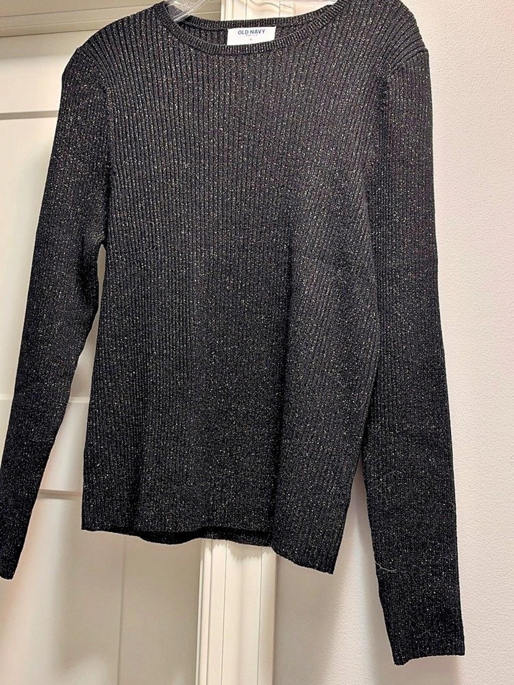 Old Navy SoSoft Lite Crew-Neck Shine Sweater Shine Crewneck Sweater Black XL